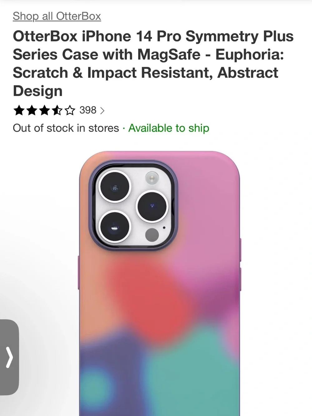OtterBox Symmetry Plus iPhone 14 Pro Case in Pink and Teal Gradient